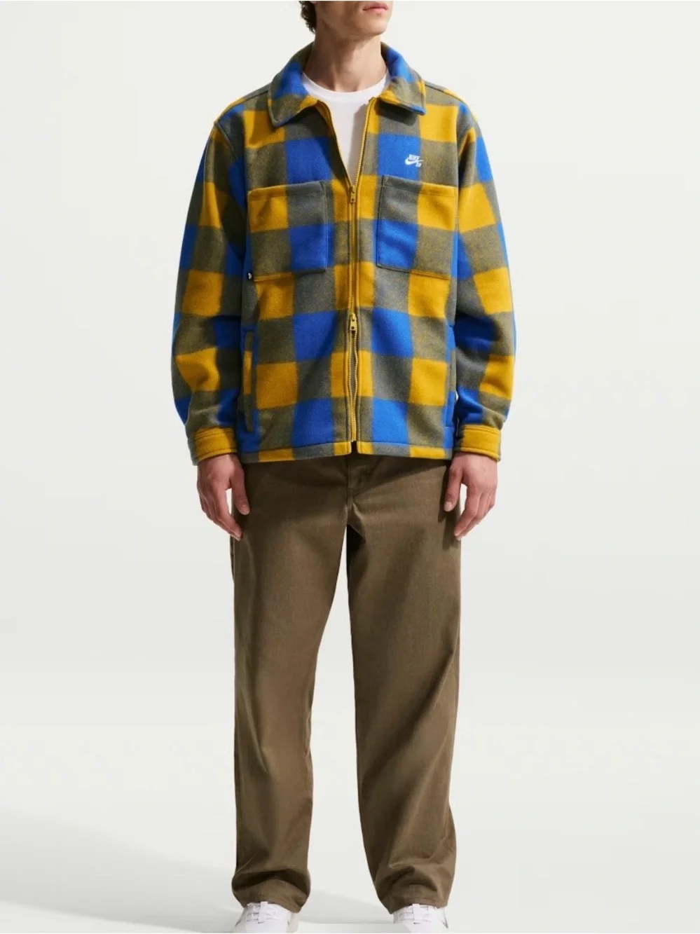 Nike SB Essential Skate Shirt Jacket Plaid men’s size NEW!
